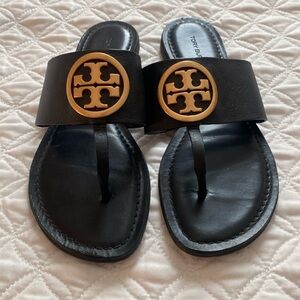 Tory Burch sandals. Size 7 1/2. Black. Leather.